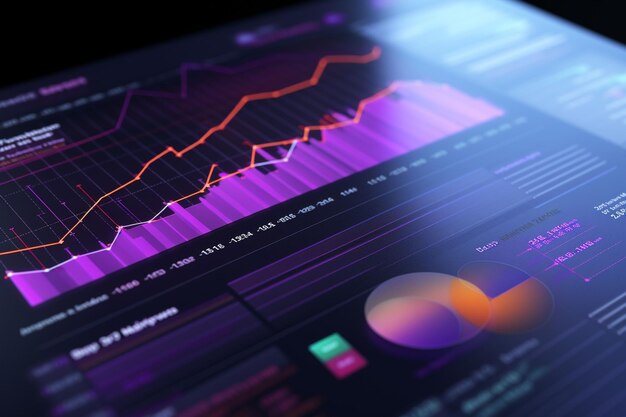 Close-up de um documento de relatório financeiro mostrando Generative ai