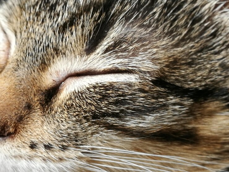 Foto close-up de um gato a dormir