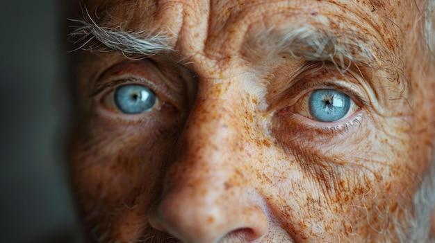 Close-up de um homem idoso39s olhos uma vida inteira no olhar