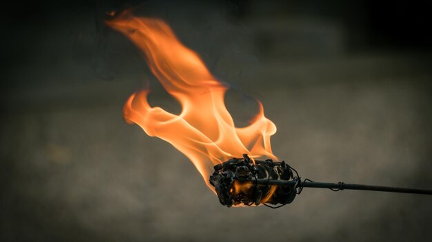 Foto close-up de um incêndio