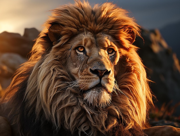 close-up de um leão