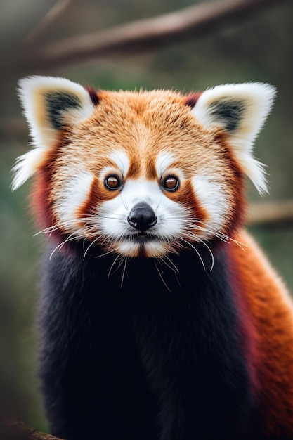 Foto close-up de um lindo panda vermelho