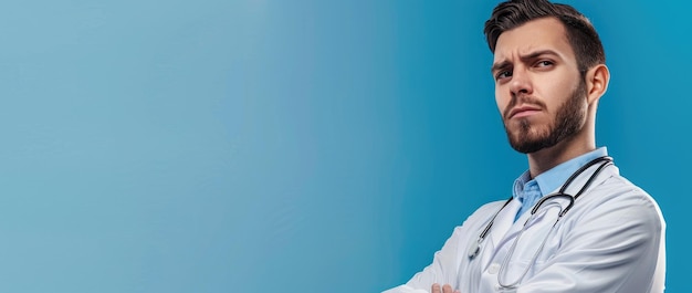 close-up de um médico masculino usando estetoscópio