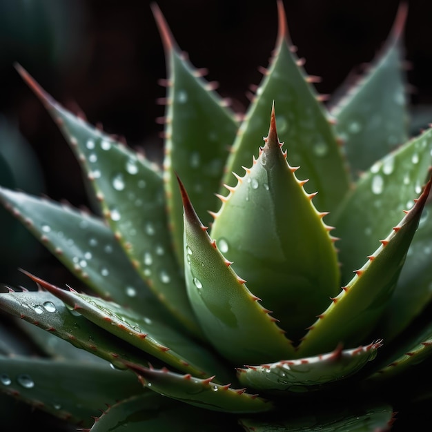 Close-up de um monte de plantas de aloe vera macro generative ai