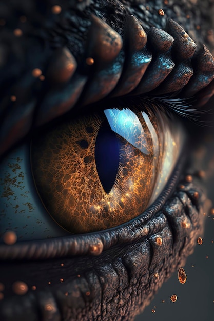 Close-up de um olho de cobra AIGenerated