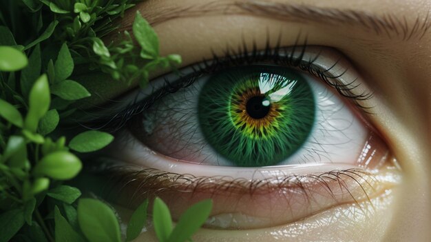 Close-up de um olho verde Postworked em Photoshop