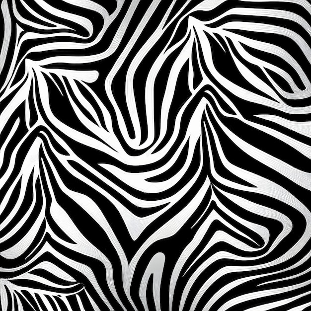 Close-up de um padrão de zebra preto e branco generativo ai