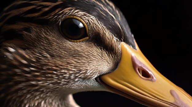 Close-up de um pato fotografia profissional ultra detalhada