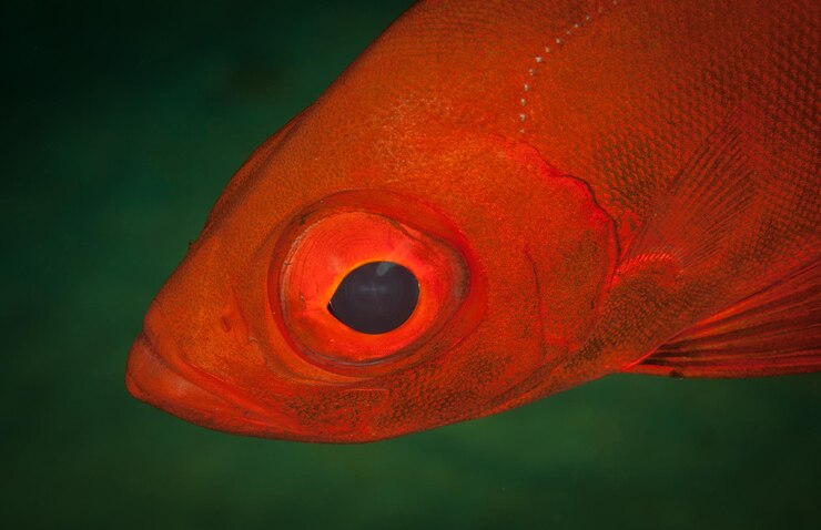 Foto close-up de um peixe laranja
