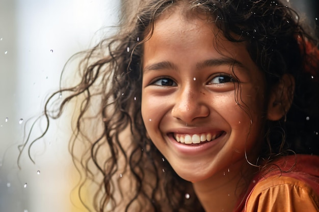 Close-up de um sorriso genuíno uma expressão comovente de felicidade e alegria