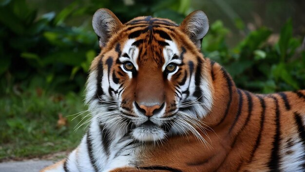 Foto close-up de um tigre macho olhando para a câmera grande gato