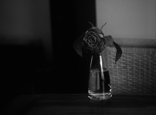 Close-up de um vaso de flores na mesa