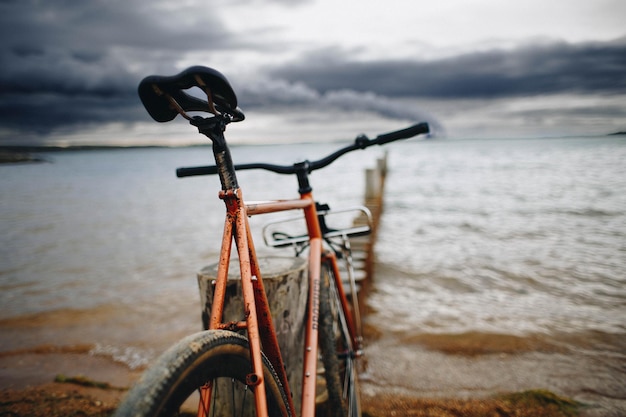 Close-up de uma bicicleta