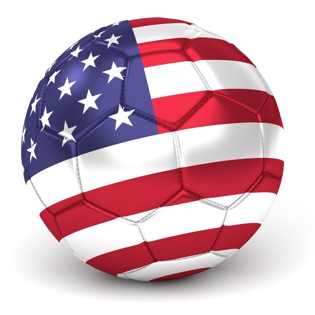 Close-up de uma bola de futebol contra fundo branco