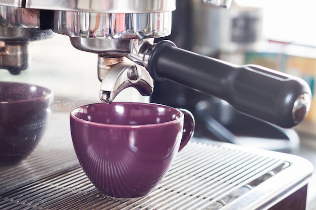 Close-up de uma cafeteira
