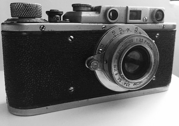 Foto close-up de uma câmara vintage