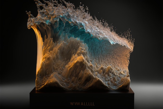 Close-up de uma escultura de uma onda