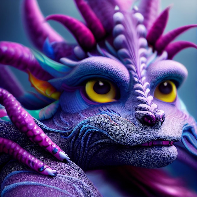 Close-up de uma estátua de um dragão Generative Ai