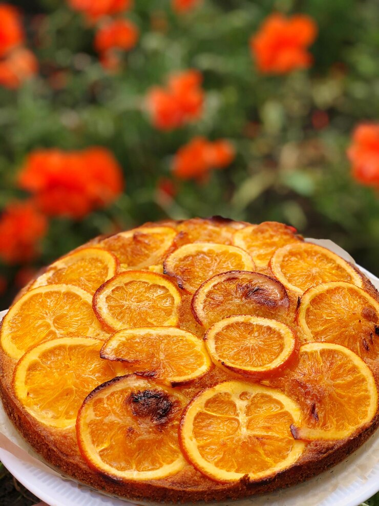 Foto close-up de uma fatia de laranja
