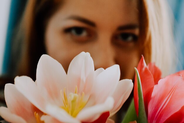 Foto close-up de uma flor branca