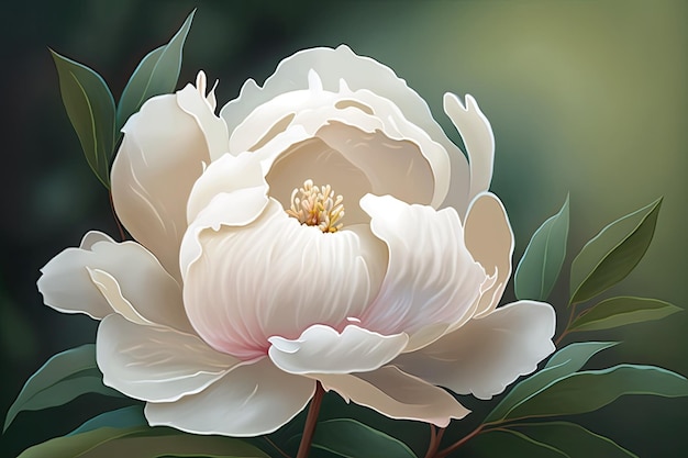 Close-up de uma flor de peônia de foco suave Música de fundo com tons florais suaves