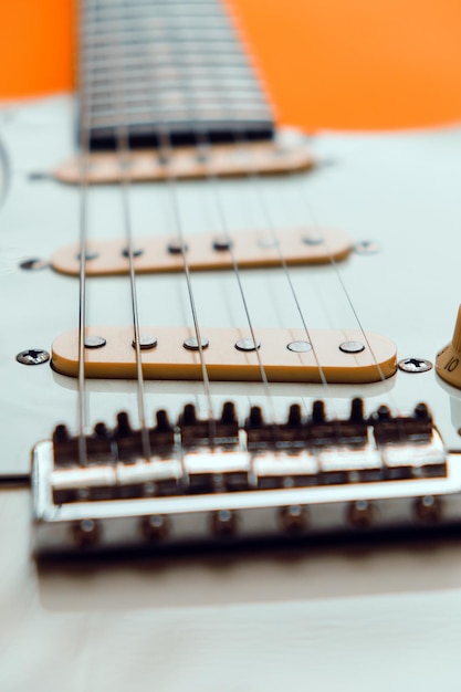 Close-up de uma guitarra