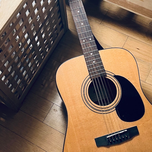 Close-up de uma guitarra