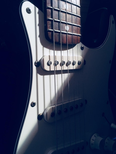 Close-up de uma guitarra