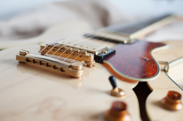 Close-up de uma guitarra