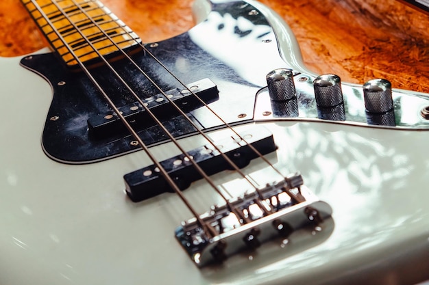 Close-up de uma guitarra