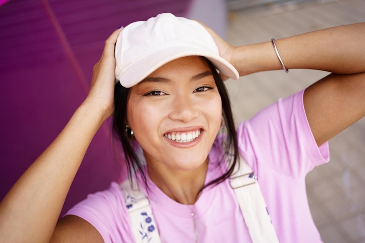 Foto close-up de uma jovem vestindo hijab