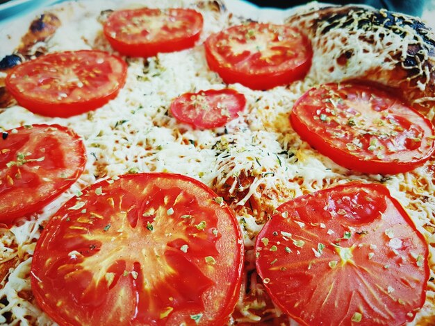 Foto close-up de uma pizza