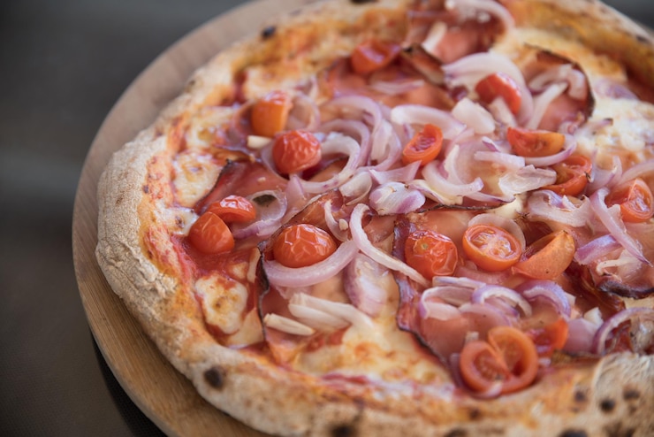 Foto close-up de uma pizza