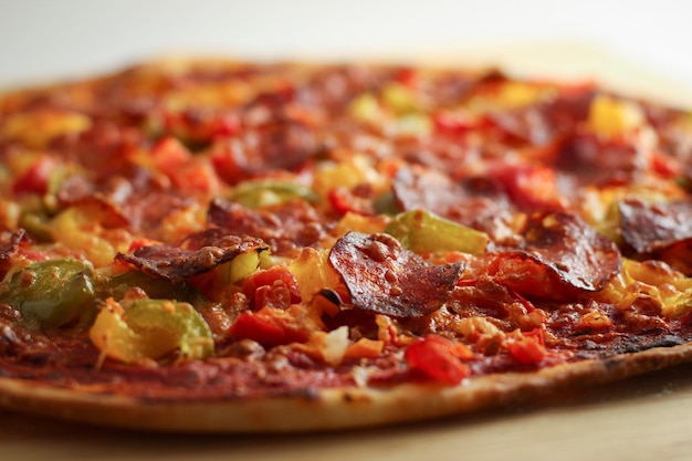 Close-up de uma pizza