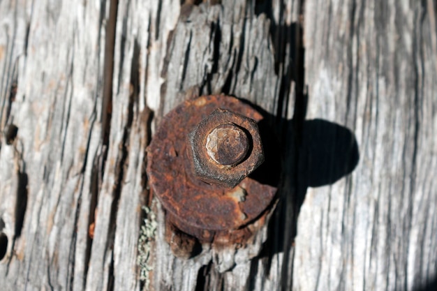 Close-up de uma porta de metal enferrujada