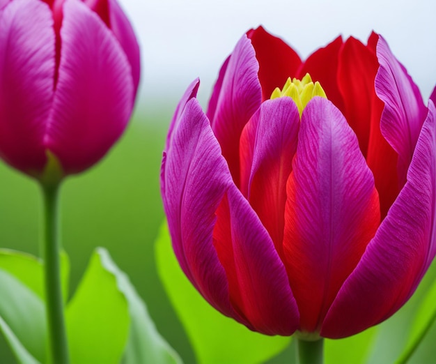 close-up de uma tulipa roxa com a palavra tulipas nela