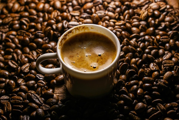 Close-up de uma xícara de café