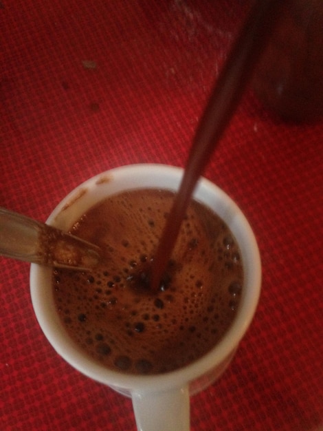 Foto close-up de uma xícara de café