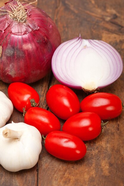 Foto close-up de vegetais na mesa