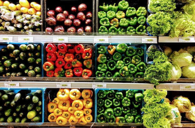 Close-up de vegetais para venda no mercado