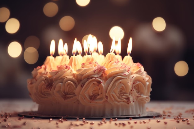 Close-up de velas não acesas com apenas uma vela acesa restante depois de soprar o bolo