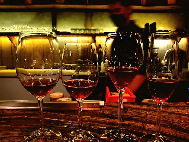 Close-up de vidro de vinho