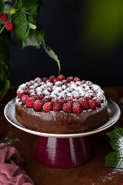 Close-up de delicioso postre