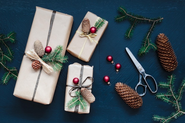 Close-up der Weihnachtsgeschenke