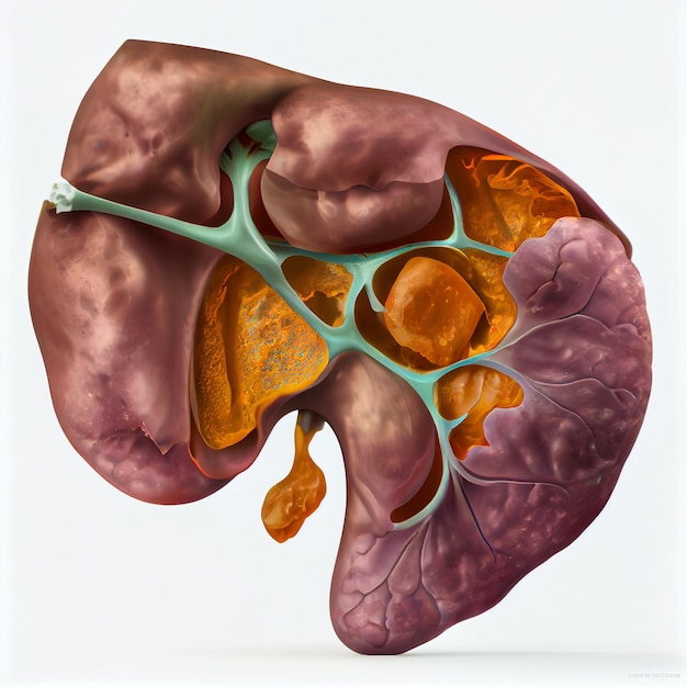 Close-up do diagrama a anatomia do corpo humano generativa ai