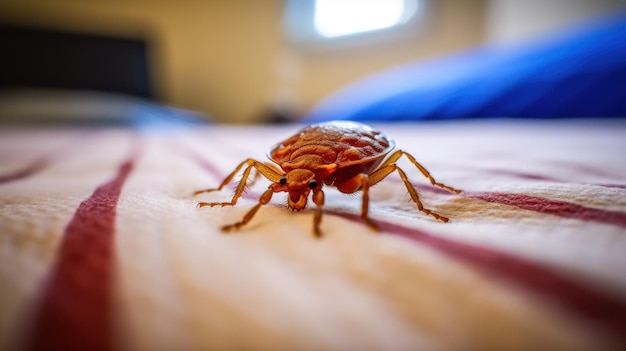 Close-up do inseto no colchão
