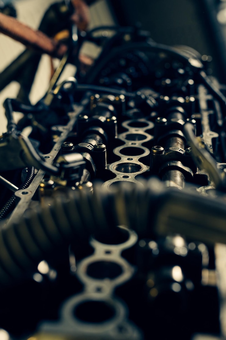Close up do motor de automóveis