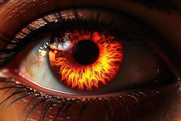 Close-up do olho feminino ardente