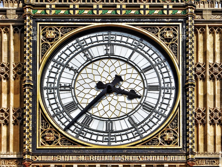 Foto close-up do relógio do big ben