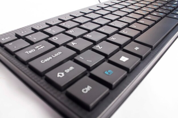 Foto close-up do teclado preto